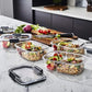 Rubbermaid Brilliance Meal Prep Containers, 2-Compartment Food Storage Containers, 2.85 Cup, 5-Pack, BPA-Free, Clear/Grey