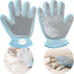 Zoocozy 2 in 1 Pet Hair Removal Glove for Cat Dog, Indoor Cat Grooming Gloves, Pet Washing Brush for Shedding Massage - Double-Sided Available(Blue)