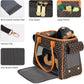 Minsong Fashion Pet Carrier Purse for Small Cat and Dog, Luxury Pu Soft-Sided Tote Bag with Large Pockets for Dogs and Puppies (Coffee, 15.8" L x 7.5" W x 11.8" H)