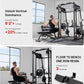 Mikolo Smith Machine, 2200lbs Squat Rack with LAT-Pull Down System & Cable Crossover Machine, Training Equipment with Leg Hold-Down Attachment