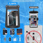 Large Waterproof Phone Pouch - [Oversized] [Floating] Water Proof Pouch for iPhone Galaxy Google and More, IPX8 Waterproof Dry Bag for Beach Vacation Belongings Clear Black