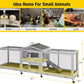 Aivituvin Rabbit Hutch 93.7" Large Rabbit Cage Indoor Outdoor Guinea Pig Cage Chicken Coop on Wheels Bunny Cage with 4 Deep No Leakage Pull Out Tray,Waterproof Roof