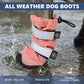 Spark Paws Dog Shoes, Waterproof Dog Boots for Medium to Large Dogs, Non Slip, Breathable Dog Booties and Paw Protectors - 4PCS Doggie Hiking Boots with Reflective Straps - Pink - Size 2