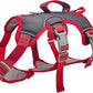 Escape Proof Dog Harness, No Pull Reflective Adjustable Vest with Easy Control Lift Handle, No Choke Soft Padded Breathable Full Body Pet Harness for Walking Hiking and Training (Red, Small)