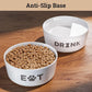 Ceramic Dog Bowl Set of 2 with Anti-Skid Base - 6.5" Wide x 2.5" Tall Ceramic Dog Bowls Medium Sized Dogs - 3.8 Cup Capacity Food and Water Bowls for Dogs - Rubber Bottom Pet Bowl Set of 2 Medium Size