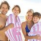 JML Personalized Beach Towel with Name, Custom Cabana Stripe Beach Towel, Customized Microfiber Pool Towel, Quick Dry & Absorbent Swim Towel for Adult,Mother's Day, Birthday, Summer Holiday,Vacation