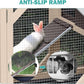 Rabbit Hutch Indoor for 2-4 Rabbits & Guinea Pigs，Bunny Cage with Slide-Out Plastic Trays，Wooden Small Animal Cage for Rabbits, Bunnies, and Guinea Pigs (Dark Brown)