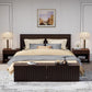 UEV Storage Bench Set of 2, 39.4" Wood Storage Trunk with 2 Safety Hinges, Sturdy Storage Chest, Fluted Wood Leg, Walnut