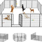 Dog Playpen 40 inch 24 Panels Indoor Outdoor Dog Pen for Large/Medium/Small Dogs Heavy Duty Metal Dog Fence Outdoor for Yard, Puppy Playpen with Door Portable Pet Fence for RV Camping Yard