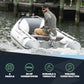 Newport 12ft 6in Catalina Inflatable Dinghy Boat Transom Sport Tender - 6 Person - 20 Horsepower USCG Rated, White/Gray