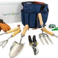Garden Tools Set – Premium Stainless Steel Gardening Hand Tools with Solid Beechwood Handle – Gardening Kit with Rake, Shovel, Gloves, Shears, Tool Organizer – Garden Gifts for Women and Men