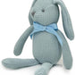 100% Organic Cotton Baby Toys Blue Bunny Rabbit Stuffed Animals for Newborn 7.1"