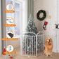 6 Panles Full Matel Freestanding Dog Gates with Door, 144"Extra Wide 36"Tall Free Standing Dog Pet Gate for Indoor & Outdoor. Foldable Pet Fences for Doorways, House, Stairs, Porch, Deck, Yard