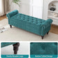 58’’ Storage Bench for Bedroom, Upholstered Button-Tufted Ottoman with Solid Wood Legs, Queen Size End of Bed Shoe Cabinet, Window Seat Foot Rest Stool for Entryway, Living Room (Teal)
