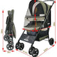 ROODO 4 Wheel Dog Cat Pet Stroller Best Lightweight Foldable Compact Portable Jogger All Terrain Travel Pet Gear Puppy Doggie Bunny Kitty Stroller for up to 30lbs Medium Small Dogs Cats(sage Green)