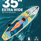 CETANA 11'6×35" Extra Wide Stand Up Paddle Board for Adults & Youth, 400lb Capacity Inflatable Paddle Board, Sup for 2+1 Person with Removable US Fin, 100L Backpack, Floating Paddle, Safety Leash