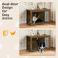 Dog Kennel Furniture, Wooden Dog Crate End Table, Heavy Duty Dog Crate, Decorative Pet Crate Dog Cage for Large Indoor Use (Rustic Brown) 39" L×26" W×27" H