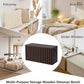 UEV Storage Bench Set of 2, 39.4" Wood Storage Trunk with 2 Safety Hinges, Sturdy Storage Chest, Fluted Wood Leg, Walnut