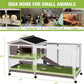 Outdoor Rabbit Hutch Indoor Bunny on Wheels Large Guinea Pig Cage with Run for Any Small Animals,Removable Pull Out Tray White