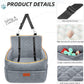 Dog Car Seat for Small Medium Dogs, Memory Foam Puppy Dog Booster Seat with Thick Cushion for Dogs Under 35lbs, Detachable Washable Pet Car Seat Travel Bed with Storage Pockets,2 Safety Belts