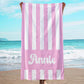 JML Personalized Beach Towel with Name, Custom Cabana Stripe Beach Towel, Customized Microfiber Pool Towel, Quick Dry & Absorbent Swim Towel for Adult,Mother's Day, Birthday, Summer Holiday,Vacation