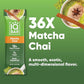 IQBAR Brain and Body Plant Protein Bars - Matcha Chai - 36-Count Low Carb - Gluten Free, High Fiber, Vegan Snacks - Low Sugar Meal Replacement