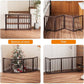 Freestanding Dog Gate Folding Brown Dog Gates for The House Doorways Stairs Pet Gates for Dogs, Doogie Puppy Fence Gate