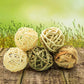 8 Pcs Small Animals Play Balls Rolling Activity Chew Toys Gnawing Treats for Rabbits Guinea Pigs Chinchilla Bunny Natural Balls, Pet Cage Entertainment Accessories (8Pcs)