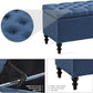 Ottoman with Storage,50.2-inch Upholstered End of Bed Storage Bench for Bedroom,for The Living Room,for Entryway, with Button and Safety Hinges,Detachable (Blue)