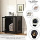 Cat Litter Robot Enclosure with Glass Cat-Observant Doors,Litter Robot Cabinet with Reversible and Optional Entry(Left or Right),Cozy LED for Cats,Power Outlet for More Choice, Black
