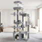 Heybly Heavy Duty Cat Tree, 71-Inch Tall Tower for Large Maine Coon with Extra-Large Baseboard, Cat Condo Furniture with Multi-Level Platforms, 2 Hammocks and 12 Scratching Posts, Light Gray HCT037W