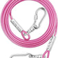 Dog Tie Out Cable for Outside,10FT Long Dog Leash&Chains with Swivel Hook,Small-Large Dogs Runner Cable for Yard,Heavy Duty Dogs Lead Line for Outdoor and Camping (500lbs 10FT, Pink)
