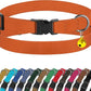 Breakaway Cat Collar Leather with Removable Bell - 13 Colors Available - Soft Adjustable Girl Boy Safety Lightweight Pet Kitten Collars Pink Brown Blue Green Red Orange Black (Orange)
