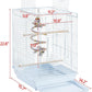 Yaheetech Open Play Top Travel Bird Cage for Conure Sun Parakeet Green Cheek Conure Lovebird Budgie Finch Canary, Small-Size Cage Portable
