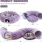 Bubble Cat Tunnel for Indoor Cats, Round Peekaboo Cave Toy with Dangling Balls, Donut Tunnel Bed with Circle Mat for Puppy Kitten Rabbit, Dusty Purple