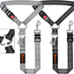 Removable Dog Seat Belt Harness for Car, 3 in 1 Pet Dog Car Seatbelt Leash, Retractable Restraint Secures to Vehicle Headrest & Adjustable Reflective Bungee Dog Seatbelt Tether, Grey