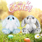 My OLi Bunny Stuffed Animal Pack of 2 Plush Rabbit 7in Stuffed Bunny with Floppy Ear Bedtime Friend Soft Toy Gifts for Girls Boys Kids, Gray & Blue