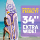 Inflatable Paddle Board 11 '* 34 "* 6" Extra Wide Sup Board, 420lb Capacity Paddle Board for Adults, Suitable for Sea and Lakes, 2+1Family Board