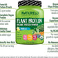 NATURELO Plant Protein Powder, Vanilla, 22g Protein - Non-GMO, Vegan, No Gluten, Dairy, or Soy - No Artificial Flavors, Synthetic Coloring, Preservatives, or Additives - 20 Servings