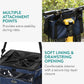 Navaris Pet Carrier for Bikes - Bike Basket Dog Carrier - Ideal Carriers for Small to Medium Dogs Up to 10kg (22lbs) - Drawstring Bag with Secure Locks and Strap - Blue
