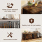 COZPAW 86 Inch Double Dog Crate Furniture for 2 Large Dogs, Decorative Dog Kennel Indoor TV Stand, Heavy Duty Wooden Dog Cage for Large Medium Dogs Sized Dog Pet House with Divider (Brown)