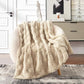 Cozy Bliss Faux Fur Throw Blanket for Couch - Soft Checkered Fuzzy Cozy Throw Gift Blankets for Women,Beige Boho Blanket for Sofa Bedroom Living Room.50 * 60 Inches