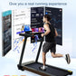 Foldable Treadmill with Auto Incline - 4 Hp 18.9 Inch Wide Treadmills for Home Seniors, 400 Lb Capacity, Backlit Knob Led Display, Shock Absorbent, Bluetooth App and Speaker, 12 Mph Speed