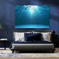 Nature Wall Art Prints - Ocean Forest Mountain Lake Canvas Landscapes - Small to Extra Large Living Room Bedroom Kitchen Bathroom Décor (Sun Rays Under Water, 20L" x 30W")