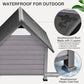 Large Dog House Outdoor Indoor All-Around Iron Frame Design Dog House with Porch＆Raised Feet for Small Medium Large Dogs（Grey）