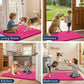 Smiry Dog Door Mat for Muddy Paws 48x30, Absorbs Moisture and Dirt Doormat, Non-Slip Washable Quick Dry Chenille Front Door Mat Indoor Entrance, Entryway Carpet for Inside Floor, Hot Pink