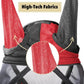 Harrison Howard Pro Luminous Horse Fly Mask Standard with Ears UV Protection for Horse Scarlet Red/Black Medium Cob