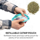 Furhaven 2-Pack Cat Toys w/ 2x Catnip Bags for Indoor Cats, Washable & Durable w/ Refillable Catnip Pocket - Plush Sea Slug Cat Toy Set - Blue/Tie Dye, Set of 2