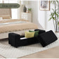 Teddy Storage Ottoman Bench,55 Inch Upholstered Boucle Comfy Sherpa End of Bed Bench with Large Storage for Bedroom/Living Room/Entryway/Closet(Black)