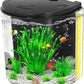AQUANEAT Fish Tank, 1.2 Gallon Aquarium, Small Betta Fish Tank Starter Kit with LED Light and Water Filter Pump, Round